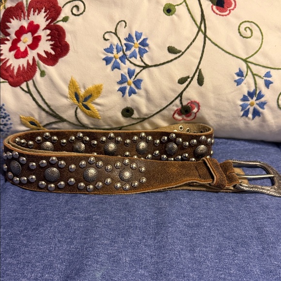 Accessories - Vegan Leather Studded Brown Belt